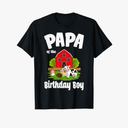 Papa Of The Birthday Boy Farm Animal Bday Party Celebration T-Shirt 2XL