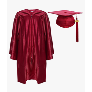 Newrara Unisex Shiny Kindergarten Graduation Gown Cap with Tassel Maroon Size 33"