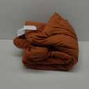 CozyLux Terracotta Comforter Set Twin/Twin XL Size, 2 Pieces Twin Extra Long Solid Burnt Orange Breathable Boho Style Bedding Sets, Luxury Soft Comforter All Season(1 Comforter & 1 Pillowcase)