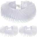 Geyoga Halloween Clown Collar and Cuffs Set Renaissance Elizabethan Neck Ruffle Collar Wrist Clown Cosplay Accessories (White)