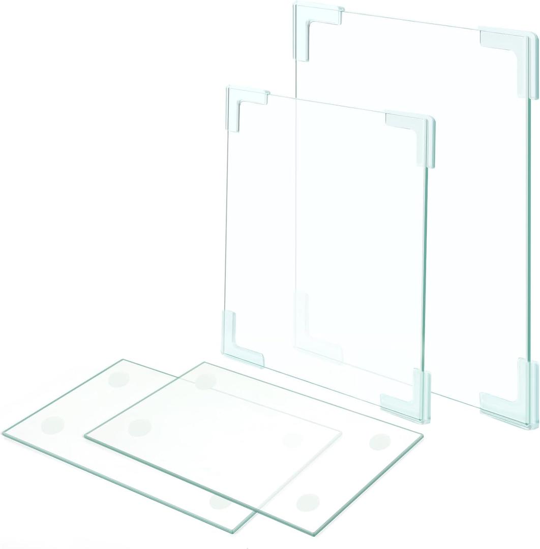 Glass Cutting Board for Kitchen Counter, HQAUT Tempered Glass Cutting Board for Countertop with Non-Slip Feet, Scratch, Heat and Shatter Resistant, Easy to Clean, (5''x7'',8''x10",10''x14'') (set of 4)