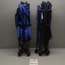 SPORT BEATS Low Beach Chairs Set of 2 Folding Beach Chairs High Back Support with Head Pillows Shoulder Straps (Blue)