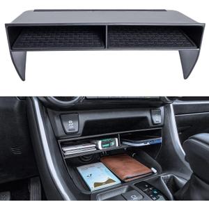 TOPINSTALL 2025 New Wider Opening Divider Compatible with Toyota Rav4 & RAV 4 Prime 2019-2025, Bigger Divider Slot Organizer for Phone with Case, Black ABS Material Storage Insert