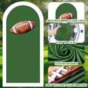 Chunful 3 Pcs 1st Year Down Birthday Arch Backdrop Cover 2-Sided Round Top First Year Down Football Backdrop Arch Cover Decor for Baby Shower Birthday Party Favors 6 Ft/5 Ft/4 Ft (Brown-Green-White)