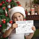 Qilery 96 Pcs Christmas Coloring Postcards with Envelopes Thank You Postcards DIY Craft Kit for Kids 5" x 7" Coloring Merry Christmas Greeting Cards Fill in The Blank Holiday for Kid Student Adult