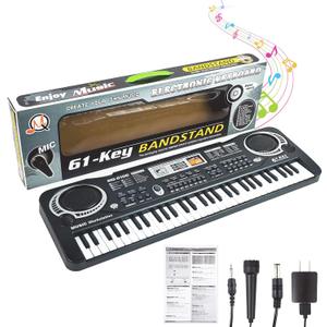 61 Key Piano Keyboard, Electronic Digital Piano for Kids Beginner with Microphone, 16 Tones, 6 Demos, 10 Rhythms, Recording, Keyboard Piano for Boys and Girls Christmas/Birthday Gift