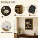 Vintage White Flower Canvas Wall Art,Gold Framed Floral Wall Decor24x16in