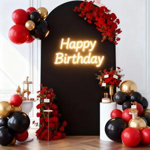 7.2FT Black Arch Backdrop Cover - Polyester Fitted Wedding Arch Stand Covers Round Top Chiara Arch Backdrop Cover for Birthday Party Banquet Photo Background Decoration