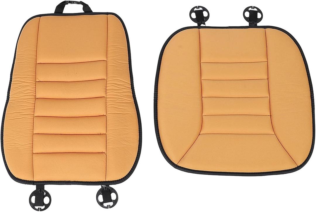 Ejoyous Car Seat Cushion with Back Support Pillow, Memory Foam Driving Seat Cushion and Lumbar Pillow for SUV Trucks Office Chair (Orange)