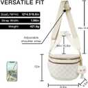 Spacious Checkered Nylon Crossbody Bag Bum Bags for Women Checkered Purse Checkerboard Fanny Pack (Beige)