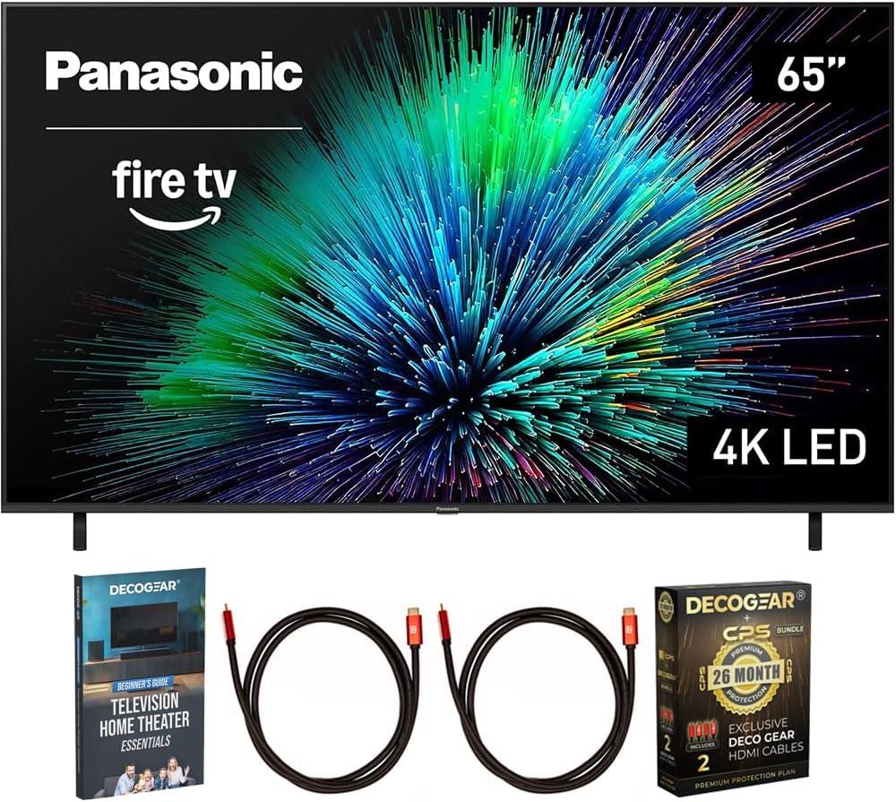 Panasonic TV-65W70BP W70 Series 65 inch LED 4K Ultra HD Smart Fire TV Bundle with 2X 6FT Universal 4K HDMI Cable, Theater Essentials and CPS Exclusive 26 Month Protection Pack (BEACH-CPS-26M1000ATV)