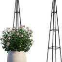 5.2FT Obelisk Trellis for Climbing Plants Outdoor, 16mm Rust-Proof Extra Thickened Plastic-Coated Metal Pipes, Indoor Climbing Support for Potted Plants, Vines, Flowers Stands,Black