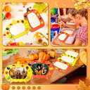 Geelin 12 Pack Thanksgiving DIY Wooden Picture Frames Fall Craft Kit Unfinished Solid Wood Pumpkin Photo Frame for Thanksgiving Christmas Party Gift, Tabletop Display DIY Activities Art Decoration