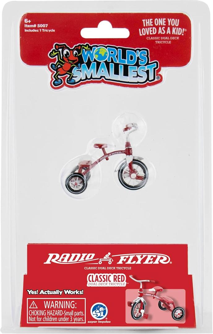 Worlds Smallest Radio Flyer Classic Red Dual Deck Tricycle