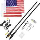 KEMIMOTO 2pc 2ft Whip Lights for Side by Side, LED Whip Lights for UTV ATV Boat Offroad, RF Remote Control Compatible with Polaris RZR Can-Am Maverick X3 Sportsman Outlander