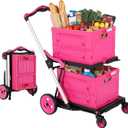 Olenyer Collapsible Shopping Cart with Wheels Platform Hand Truck