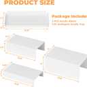 Food Display Stands, 4 PCS Acrylic Buffet Risers for Party Table, U-Shaped Tiered Acrylic Display Risers for Catering Dessert Drink Party Supply, Scalloped Serving Tray for Cupcake Fruit (Glossy White 4 PCS)