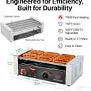 5 Roller Electric Hot Dog Roller,16 Hot Dogs, Stainless Steel