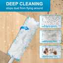 Kefanta Duster Heavy Duty Dusting Kit,5.5 ft Long Extendable Handle with 12 Disposable Microfiber Duster Refills for Home Cleaning, Ceiling,Fan, Blind,Window |Traps 5X More Dust Than Feather Dusters