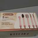 Dual Voltage Hot Air Styler Wrap - 6 in 1 Hair Dryer Brush with Fast Drying Blow Dryer, Styling, Straightening & Volumizing with Travel Bag (100V240V) (Pink)