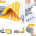 MAKABO Men's Cushioned Athletic Socks 3-Pack, Cushioned Crew Socks with Arch Compression for Sports (5-8, Black/White/Yellow/Multicolor -3m)