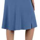 Anivivo Women's Skorts Knee Length, Modest Long Skort Athletic Sports Casual Skirt with High Waisted Pockets (Blue, XXXL)