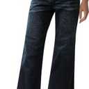 PEIHOT Wide Leg High Waisted Jeans for Women Trendy Stretchy Cropped Straight Leg Flare Jeans Frayed Hem Baggy Denim Pants (Black)