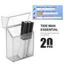 4 x Transparent Cigarette Case for King Size 85mm, Holds 20 Cigarettes,Stylish with Gold Powder Design (White)