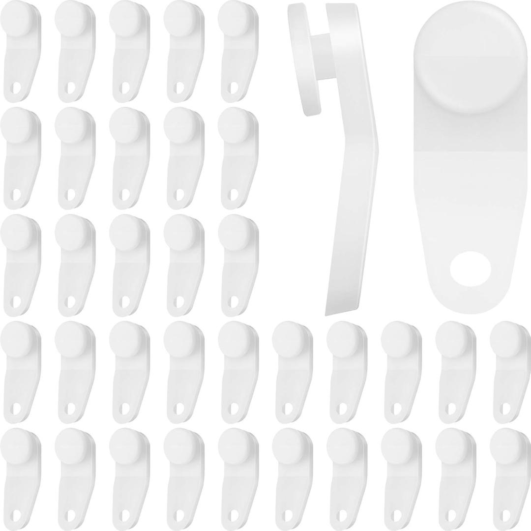 Patelai 100 Pieces Traverse Rod Slides Curtain Replacement White Plastic Snap-in Traversing Slides Window Door Shower Curtain Accessories