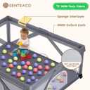 GENTEACO Foldable Baby Playpen, Extra Large Play Pen for Babies and Toddlers, Baby Fence Play Yard, Safety Kids Portable Playpin Indoor&Outdoor (59"X71",Dark Grey)