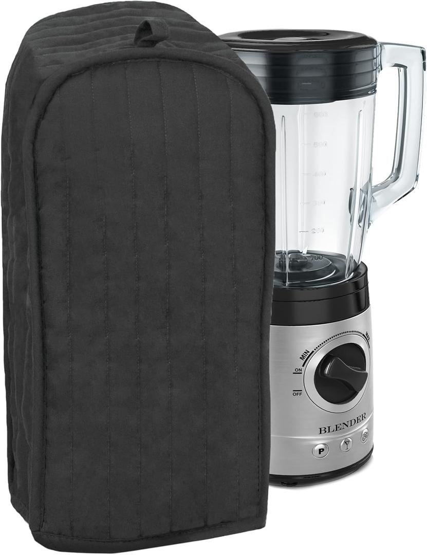 Black Solid Color Quilted Blender Appliance Cover (7” x 15.5” x 5.75”)