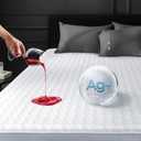 Waterproof King Mattress Protector Made from Silver-Infused Bamboo Rayon for Better Health, Odor-Free Hypoallergenic King Mattress Cover, 3D Air Quiet Bed Cover Fits 6"-21" (White)