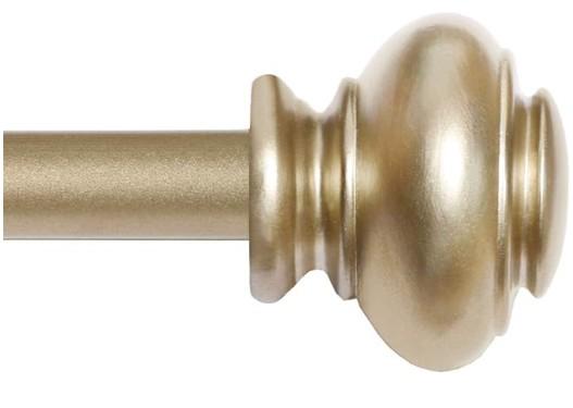 H.VERSAILTEX Window Curtain Rods for Windows 28 to 48 Inches Adjustable Decorative 3/4 Inch Diameter Single Window Curtain Rod Set with Classic Finials, Champagne Gold