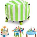 Kids Water Table Cover Little Tikes Spiralin' Seas Waterpark Play Table Cover Sand Water Table Cover Outdoor Toys Cover 34X34X18 inch-(Cover only)-Green (Green-round)