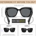 FIMILU Polarized Sunglasses Fit Over Glasses for Women, Oversized Square Sunglasses for Driving & Outdoor UV400 Protection