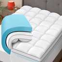 Amazon.com: JURLYNE Dual Layer 4 Inch Memory Foam Mattress Topper King Size, 2 Inch Cooling Gel Memory Foam (76x80 Inch) Plus 2 Inch Pillow Top Thick Mattress Pad (78x80 Inch), Pressure-Relieving Comfort : Home & Kitchen