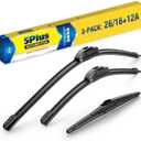 5 PLUS Wiper Blades Replacement For TOYOTA RAV4 2024 2023 2022 2021 2020 2019(Set of 3), 26 Inch + 16 Inch Wiper Blades with 12 Inch Rear Wiper Blade, All-Season OEM Quality Windshield Wipers