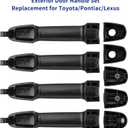 4Pcs Exterior Door Handles for Toyota Camry 2002-2006, Corolla Matrix 2003-2013, RAV4 2001-2012, Prius 04-09, Pontiac Vibe 2003-2010, Front & Rear Driver & Passenger Side Replaces# 81309 92894