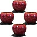 MQjzsh Chinese Japanese Traditional Ceramic Tea Cups, Mini Ceramic Kung Fu Tea Cups, Mate Cup Set, Tea, Espresso, 4-Piece Set for Home, Outdoor and Office