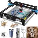 Twotrees TTS-10 Pro Laser Engraver,10000mW High Precision Laser Engraving Machine,Laser Cutter,30000mm/min Speed,0.069mm Laser Spot Engraver Machine for DIY,Wood,Metal,Acrylic,Glass,Stainless Steel