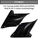 PSLER Stretched Extended Side Cover Panels for Touring Street Glide Road Glide Road King Electra Glide Ultra Classic 2014UP