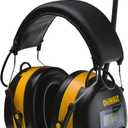 DEWALT DPG15 Hearing Protection Earmuffs with AM/FM Radio, LCD Display, 8 Presets, 3.5mm Aux, NRR 25dB