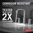 Delta Nicoli Chrome Faucet 3 Hole, 8 Inch Widespread Bathroom Sink Faucet for Vanity, Push-Pop Drain Assembly, Chrome 35849LF