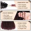 COOKOO 12 Inch Pre-Looped Yanky Twist Crochet Braiding Hair - 8 Packs Fluffy Marlybob Short Spring Braids Synthetic Hair Extensions for Women (1B/99j#)