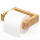 PYINRUOLI Bamboo Wall Mounted Toilet Paper Holder, Wooden Toilet Paper Holder, Adhesive Bathroom Tissue Holder, Wood Toilet Paper Roll Holder Tissue Holder for Bathroom (Natural)