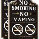 No Smoking No Vaping Sign - 12 x 8" No Smoking Signs For Business Inside Prohibido Fumar No Vapor Sign For Outdoor Indoor Home Rust-Free Aluminum Weatherproof Easy to Install (2 Pack)