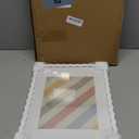 11x14 Picture Frame with Mat for 8x10, Wavy Edge Wooden Real Glass Photo Frame for Wall Hanging, White, 1 Pack