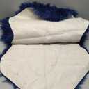 duduta Navy Blue Faux Sheepskin Runner Rugs 2x6 ft, Fluffy Shag Bedroom Bedside Rug Fur Couch Sofa Covers Washable