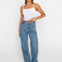 Trendy Queen Womens Adjustable Camisole Sleeveless Square Neck Spaghetti Strap Tank Tops Basic Shirt (White, XS)