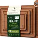 Bamboo Cutting Board Set Non Slip Feet Over Sink Father Day Dad Parents Papa Stepdad Pappy Poppy Pawpaw Who Want Nothing Everything Future Groom Bride Law Christmas Xmas (4-Piece, Brown)